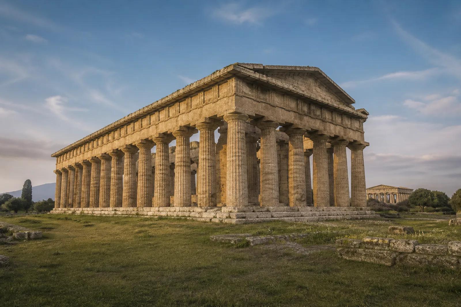 Illustrative image of Doric temples in the archaeological area of Paestum